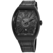 Franck Muller Vanguard Classical Automatic Black Dial Rubber & Leather Strap Mens Watch V 45 SC DT TT NR BR NR