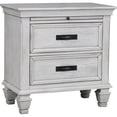 thumbnail image 1 of Franco 2-drawer Nightstand Distressed White, 1 of 3