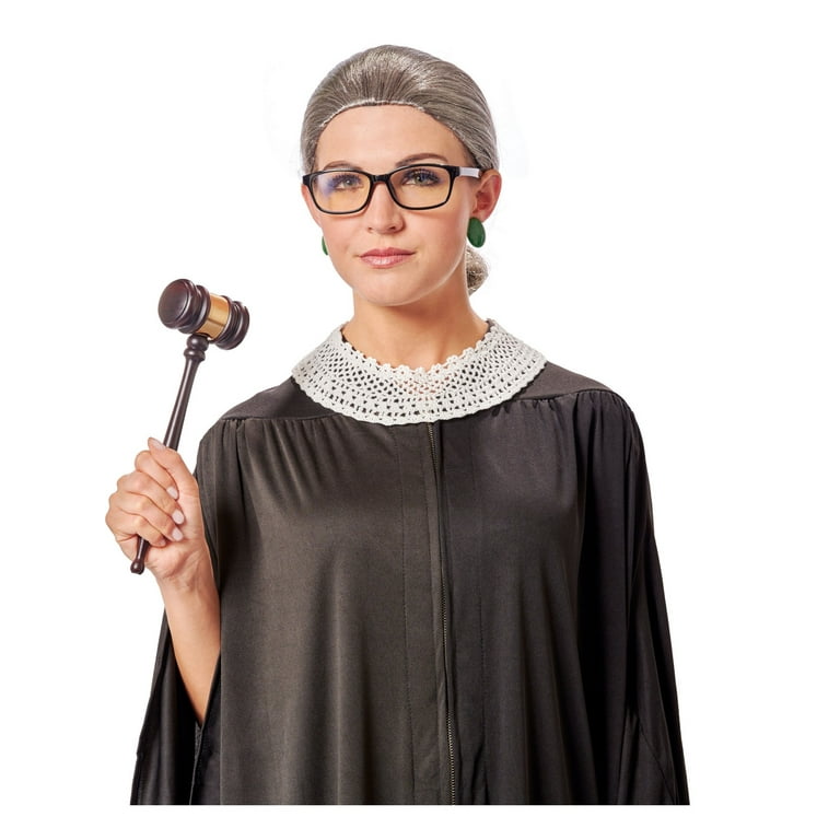 Womens Justice RBG Supreme Court Adult Halloween Kit with Wig
