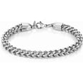 thumbnail image 1 of Franco Chain Bracelets for Men 3mm/4mm/5mm/6mm Stainless Steel Men's Bracelet  Box Link Chain Bracelet 7-9 Inch, 1 of 7