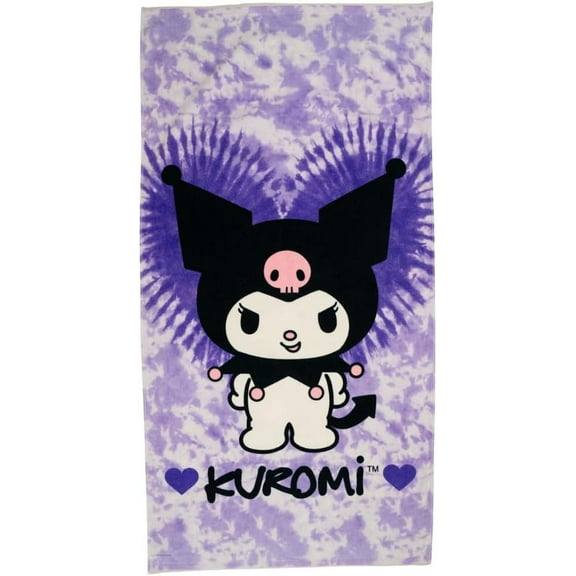 Franco Collectibles Kuromi Sanrio Kuromi Super Soft Cotton Bath/Pool/Beach Towel, 60 in x 30 in