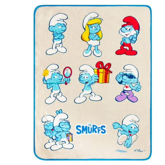 Franco Collectibles Smurfs Bedding Super Soft Micro Raschel Throw, 46 in x 60 in, (Official Licensed Product)