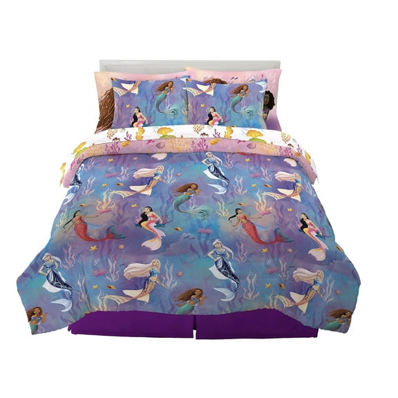 Franco Disney Princess Ariel The Little Mermaid Live Action Movie Ariel Kids Bedding Queen Comforter 7 pcSheet Set (Copy)