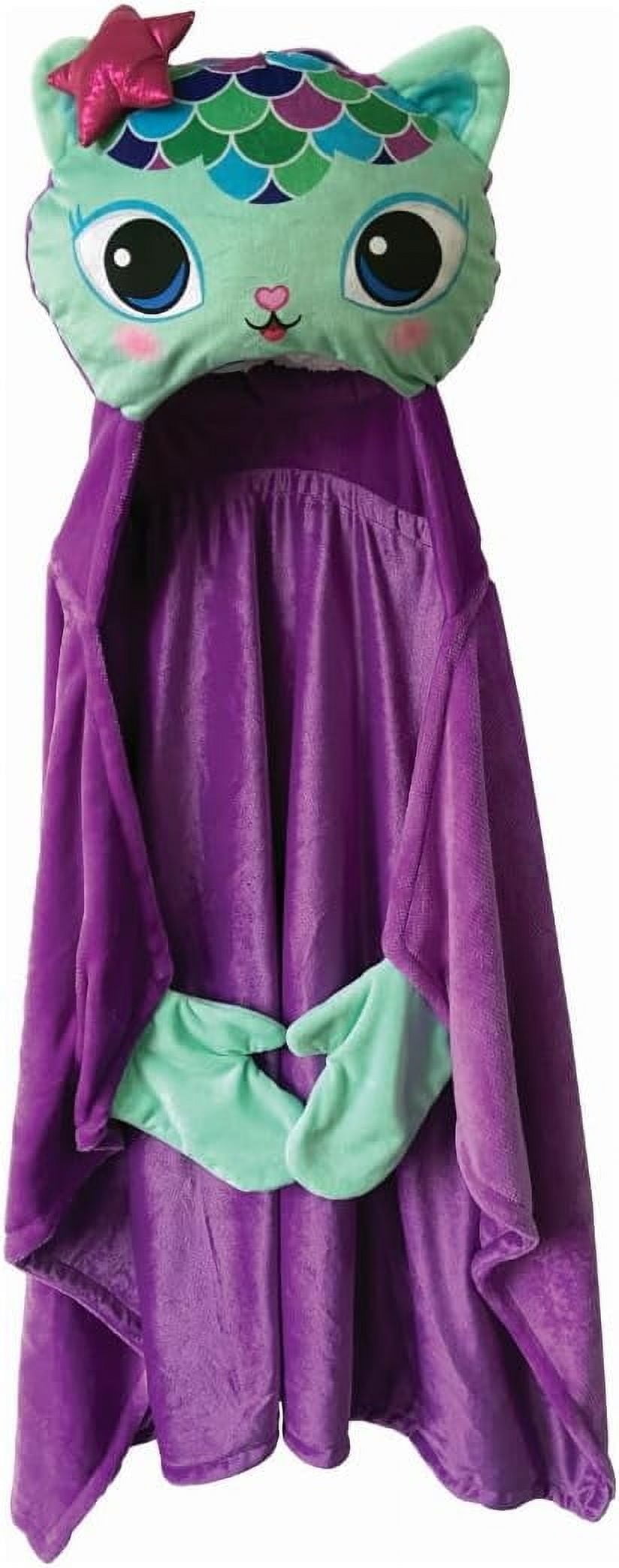Franco DreamWorks Gabby's Dollhouse Mercat Bedding Super Soft and Cozy Wearable Hooded Throw Blanket, 50" X 30" (Official Licensed Product)