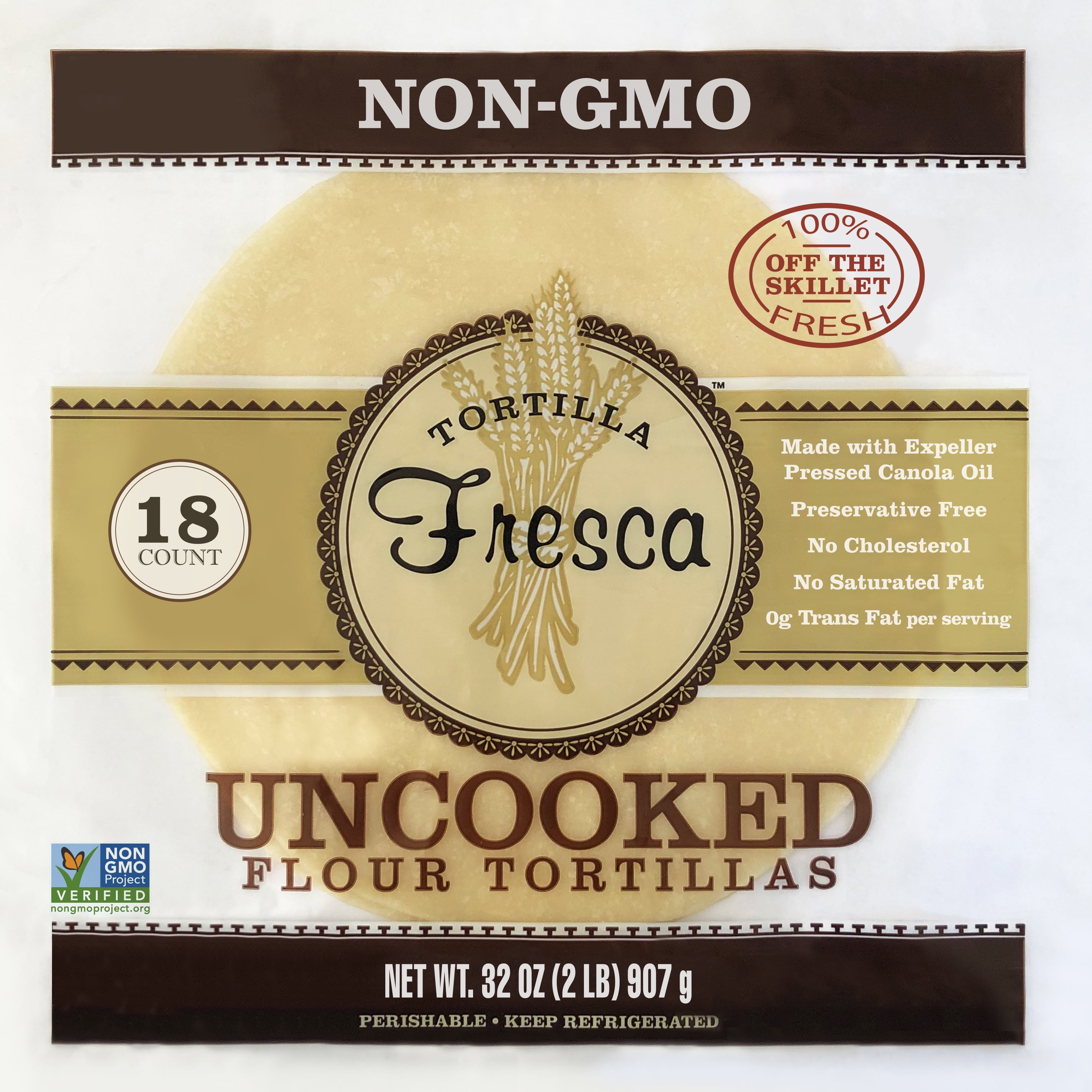 Franco Foods Tortilla Fresca Non GMO Uncooked Flour Tortillas 18 Count