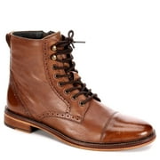 Franco Fortini Mens Drexel Cap Toe Brogue Lace Up Boot Shoes, Tan, US 13