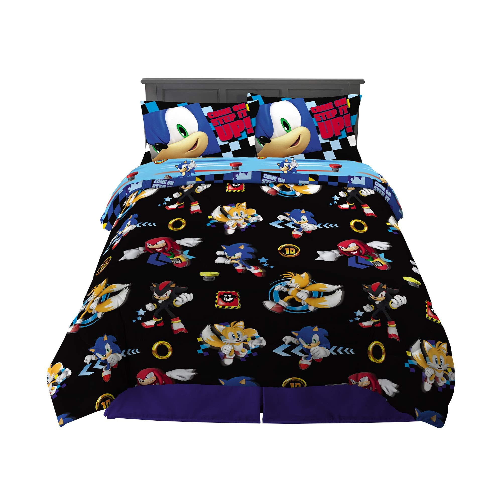 Franco Kids 5-Piece Sonic The Hedgehog Black Comforter Set, Full