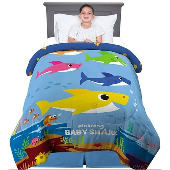 Franco Kids Bedding Baby Shark Soft Microfiber Twin/Full Comforter