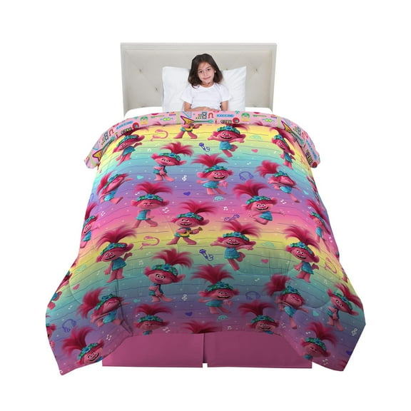 Franco Kids Bedding Soft Microfiber Comforter, Twin, Trolls World Tour