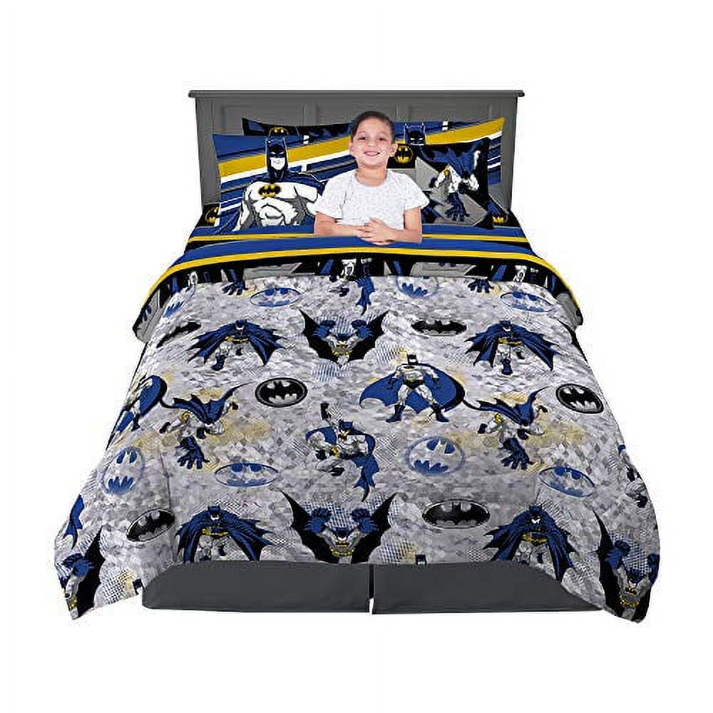 Batman emblem 7 piece reversible super soft luxury queen size comforter set w bed sheets cheap