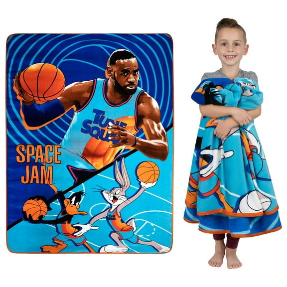 Franco Kids Bedding Super Soft Plush Micro Raschel Blanket, 62 in x 90 in, Space Jam 2 A New Legacy