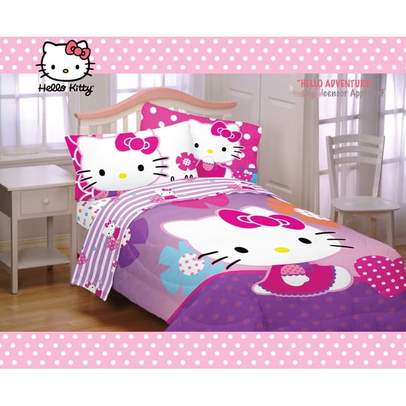 Franco Kids Hello Kitty Twin Size Comforter - Hello Adventure