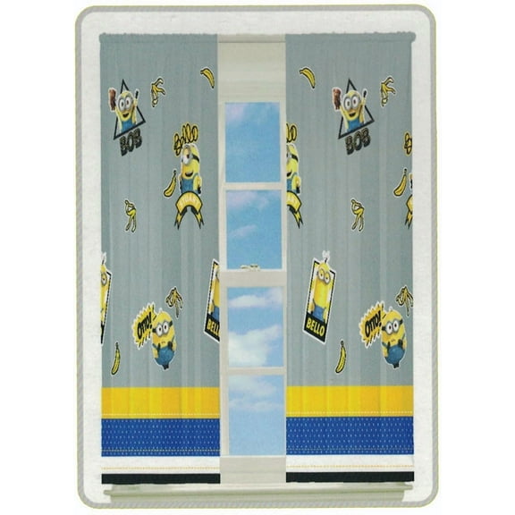 Franco Kids Minions Room Window Curtains Drapes Set, 63 in X 84 in