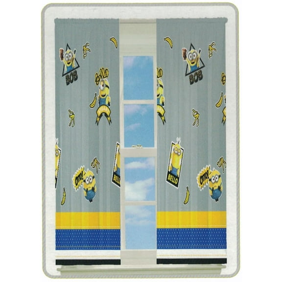 Franco Kids Minions Room Window Curtains Drapes Set, 63 in X 84 in