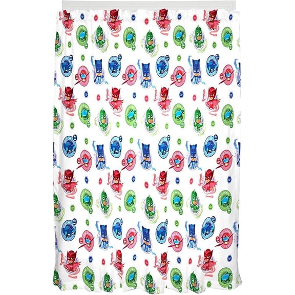Franco Kids Room Window Curtain Bedroom Panels Drapes Set with Rod Pocket for Kids, 82" x 63", PJ Masks