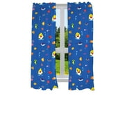 Franco Kids Baby Shark Room Window Curtains Drapes Set, 82 in x 63 in