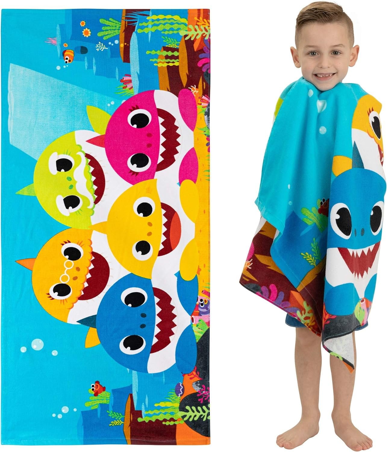 Baby Shark Colorful Cotton Beach Towel for Kids