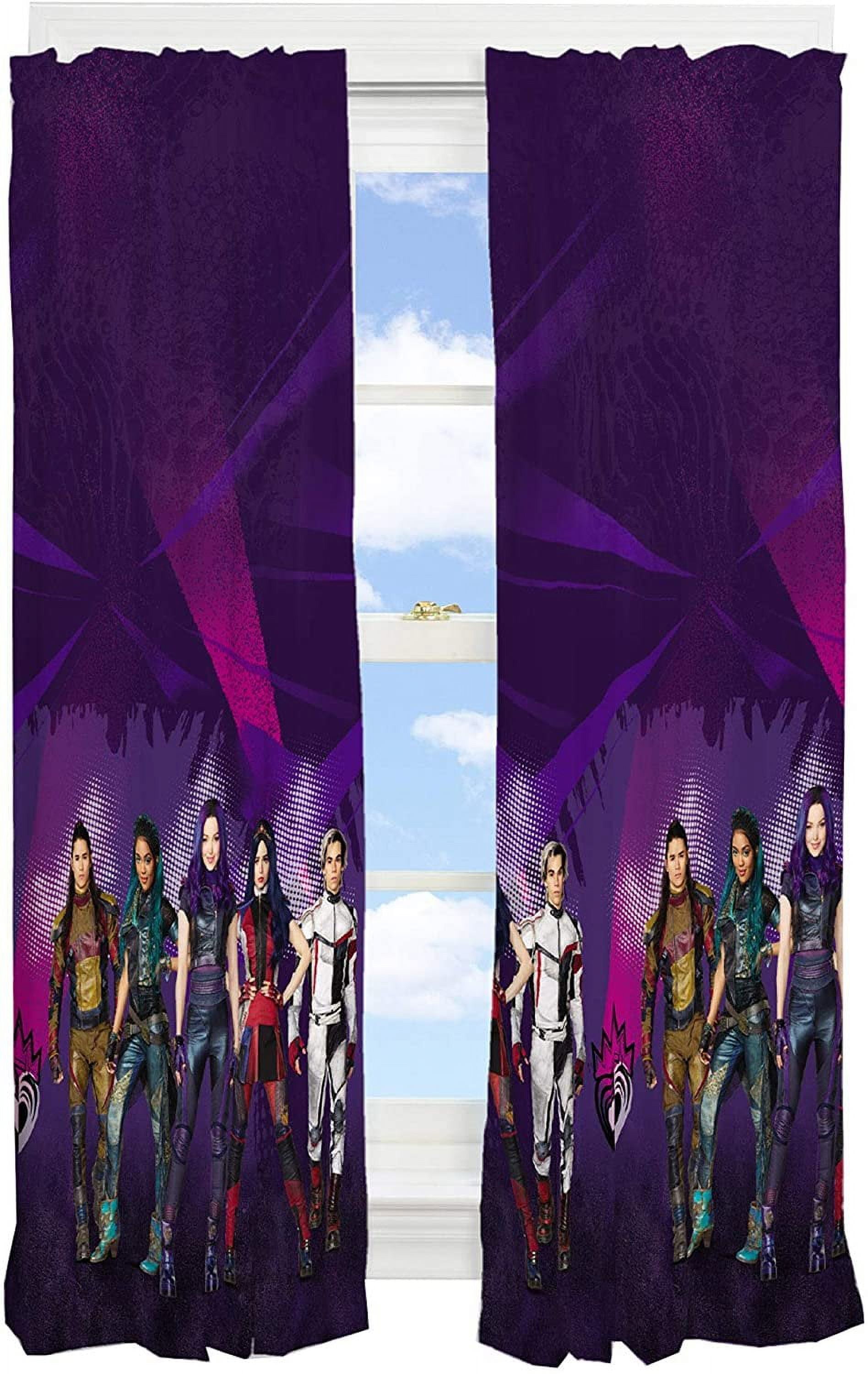 Franco Kids Window Curtain Panels Drapes Set, 82 in x 63 in, Disney Descendants 3