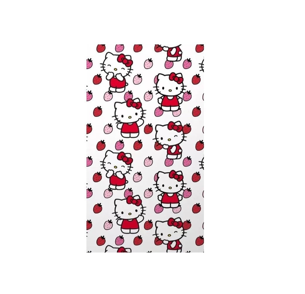 Franco Manufacturing Co. Inc. Hello Kitty Cotton Hand Towels, Strawberry Pattern, 16 x 28 inches, 2-Pack, White and Red