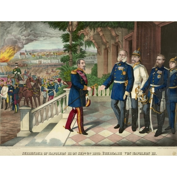 Franco-Prussian War 1870. Nthe Surrender Of Napoleon Iii After The Battle Of Sedan 2 September 1870. Color Line