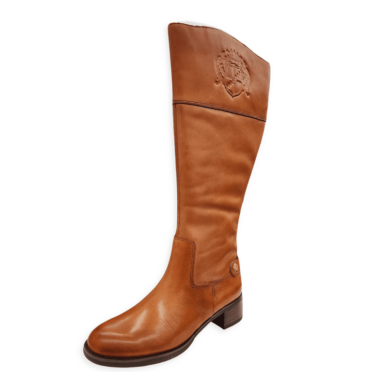 Franco Sarto Chipper Banana Leather Wide Calf Tall Riding Flat Comfort Boots Banana Leather 7