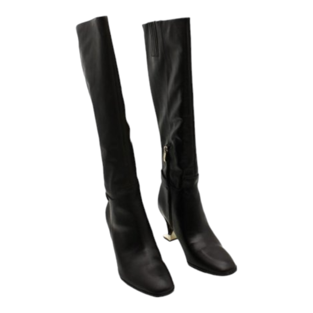 Franco Sarto Tiera-High High Shaft Boots in Dark Brown Leather ...