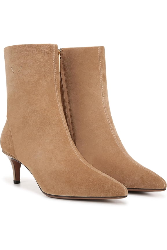 Women's Anna Pointed Toe Kitten Heel Boot Tuscan Taupe Suede 11M