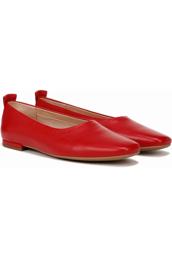 Women's Ariel Red Leather Ballet Flat 6M