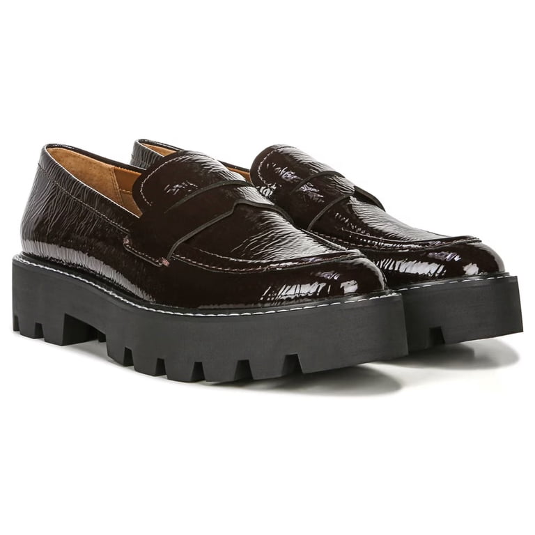 Franco Sarto Size 8 Women’s Balin Lug Sole Penny Loafers Brown Crinkle Patent Franco Sarto Women main image 3