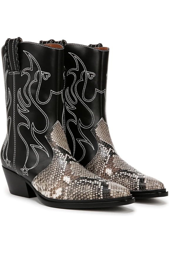 Women's Bianca Mid Shaft Western Boot Roccia Snake Leather 9M
