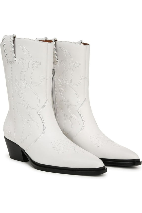Women's Bianca Mid Shaft Western Boot White Leather 9.5M