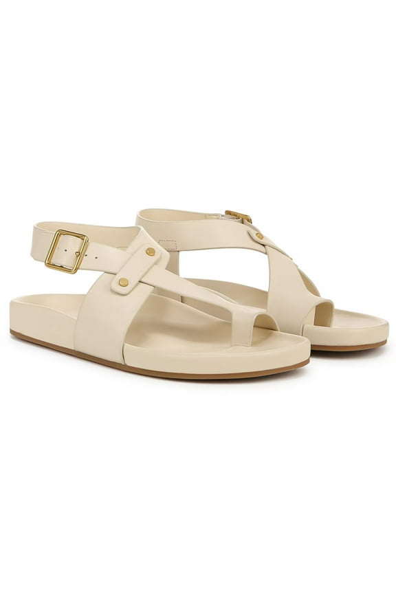 Women' s Blair Toe Loop Buckle Flat Sandals Ivory 5M