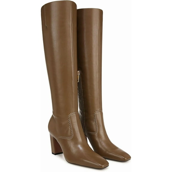 Franco Sarto Women's Bowman Knee High Boot Woodland Brown Stretch Wide Calf 8M