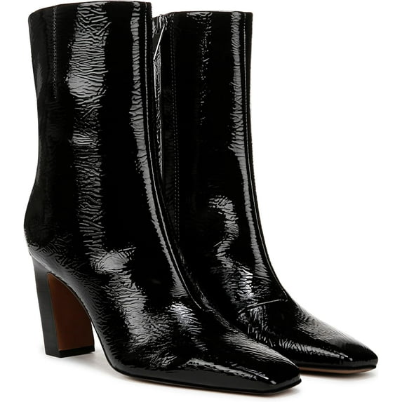 Franco Sarto Women's Briar Dress Ankle Bootie Black Glossy 5.5M