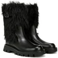 thumbnail image 1 of Franco Sarto Women's Brina Mid Calf Lug Bottom Boot Black Fur 8.5M, 1 of 5