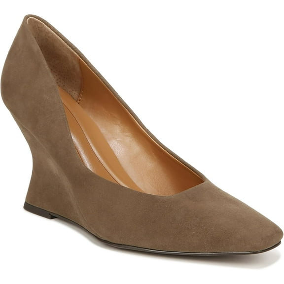 Franco Sarto Women's Carina Pointed Toe Wedge Pump Woodsmoke Grey Suede 5M