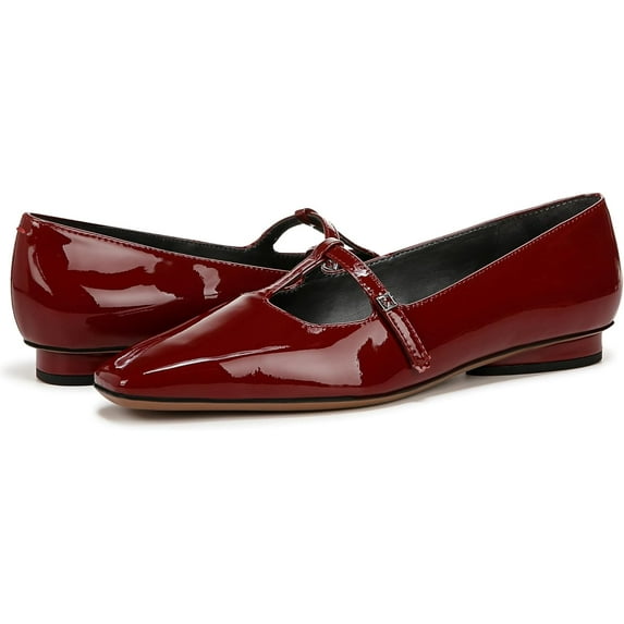 Franco Sarto Women's Carmela Mary Jane Flat Gothic Red Patent 8M