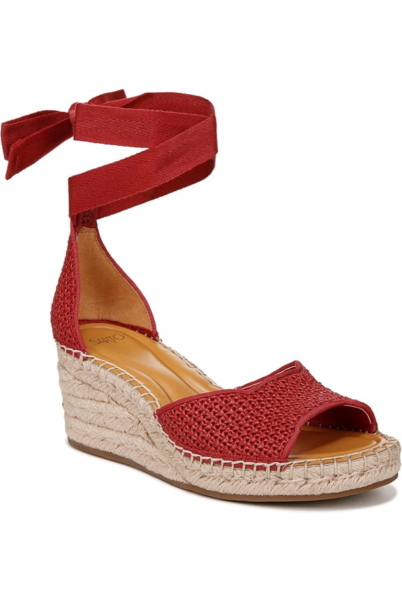 Women's Casey Espadrille Wedge Sandal Cherry Red 9.5M