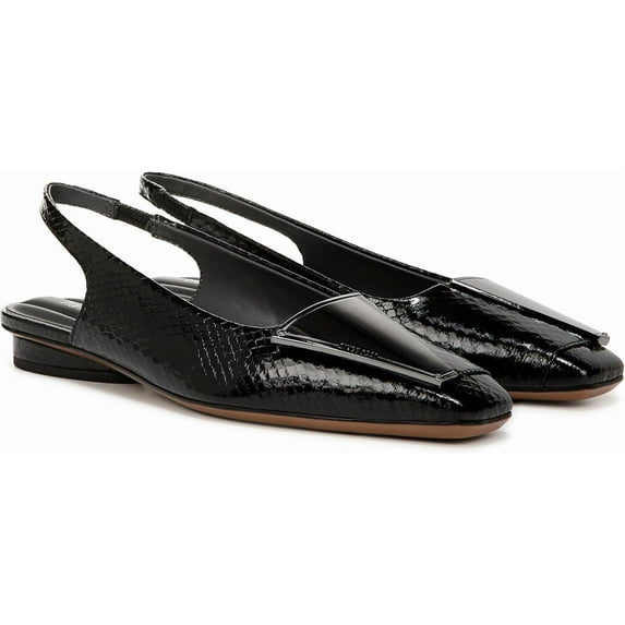 Franco Sarto Women's Cassidy Slingback Ballet Flat Black Snake 9M