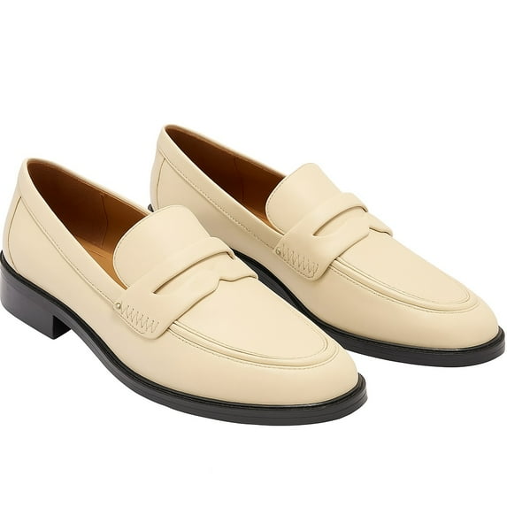 Franco Sarto Women's Chrissy Penny Loafers Ivory 6.5W