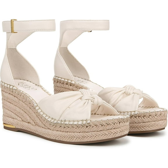 Franco Sarto Women's Clementine Espadrille Wedge Sandal Cream White 7.5M