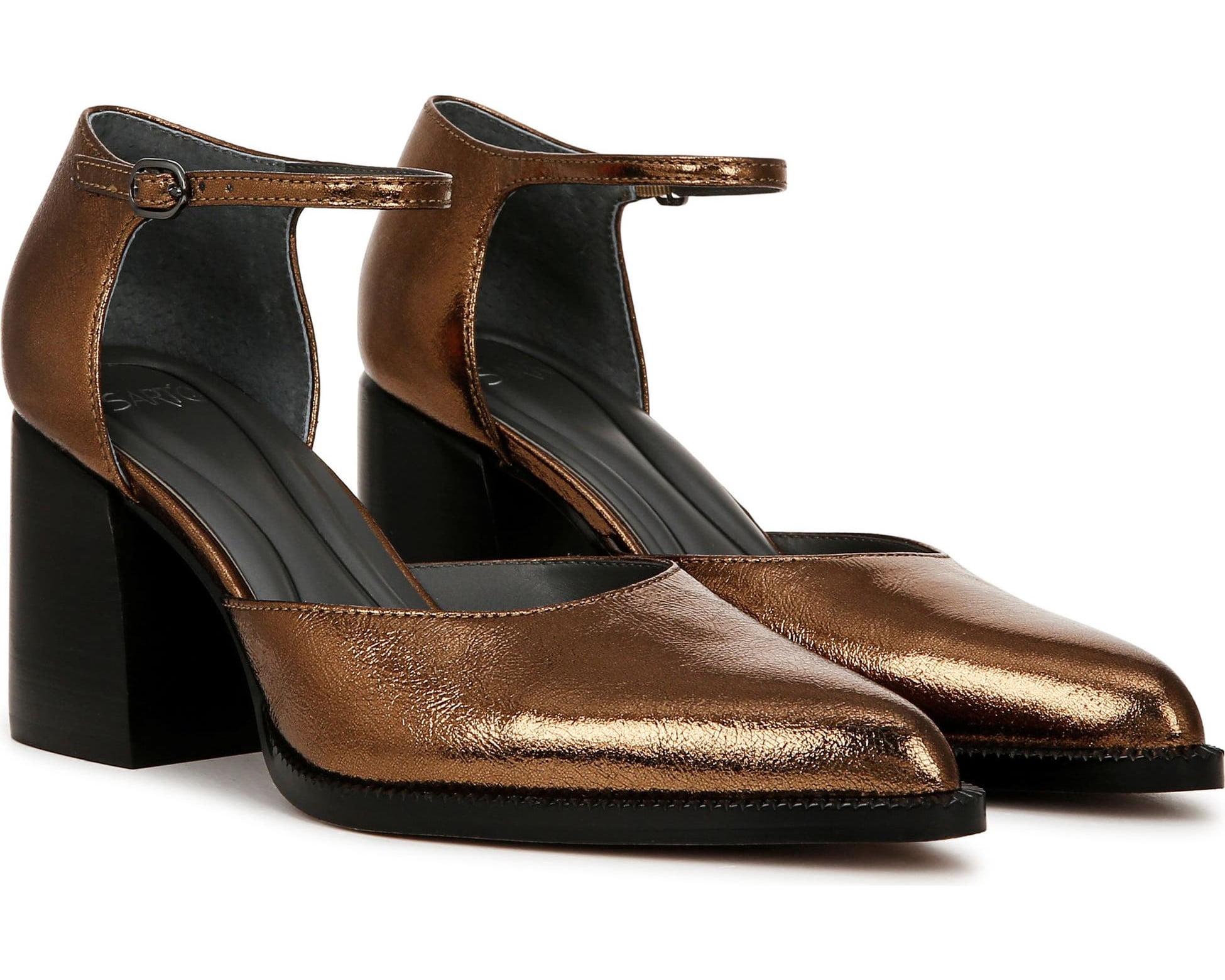 Franco Sarto Women's Diona Ankle Strap Pump Burgundy Leather 9.5M