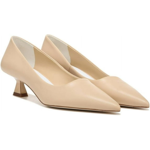 Franco Sarto Women's Diva Pointed Toe Heel Pump Nude Beige Leather 8.5M
