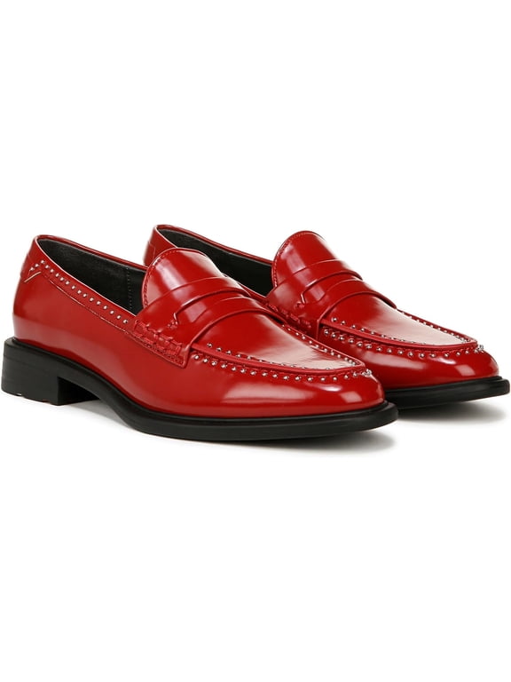 Women's Eden Loafer Crimson Red Studs 9.5M