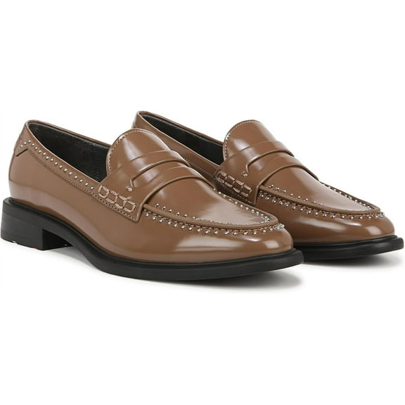 Franco Sarto Women's Eden Loafer Toffee Brown Studs 10M
