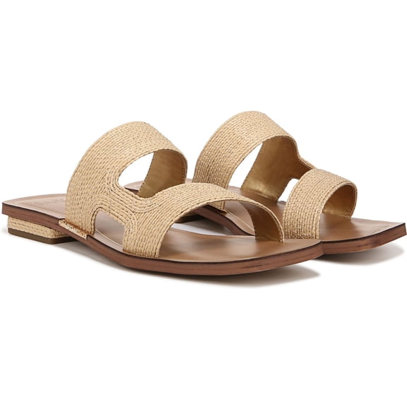 Franco Sarto Women's Emily Flat Sandal Natural Beige Raffia 7.5M