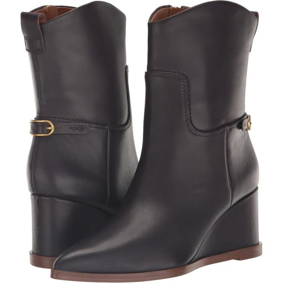 Franco Sarto Women's Etta Pointed Toe Wedge Boot Eggplant 5.5M