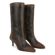 Franco Sarto Womens Faded Black Leather A-Amari Mid Calf Boots 5M