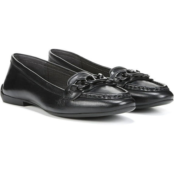 Franco Sarto Women's Farah Slip on Casual Loafer Flats Black Leather 11M
