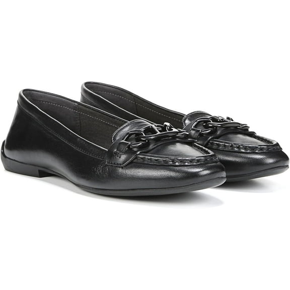 Franco Sarto Women's Farah Slip on Casual Loafer Flats Black Leather 6.5M